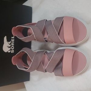 Sorel Explorer Blitz Multistage Sandal, size 9.5, color Eraser Pink, Moonstone